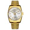 Diamond Face Steel Belt Calendar Watch Female Simple Casual Student Fashion Quartz Gold Suit Men'S Watch Couple