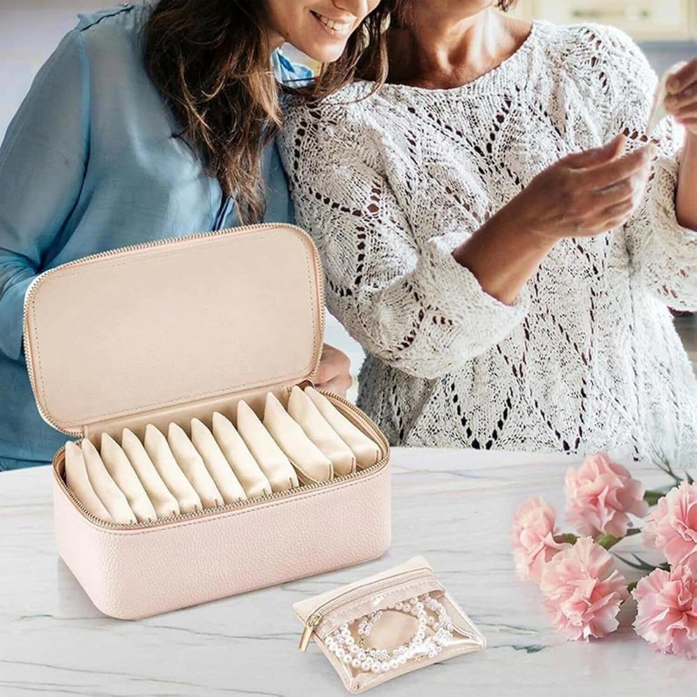 PU Leather Travel Jewelry Box Large Capacity Small Item Storage Box Jewelry Storage Box