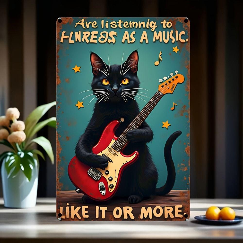 Retro Metallschild Rock Cats Wanddeko