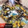Beiges Alloy Excavator Set: Engineering Vehicle Model Toy with Bulldozer for Boys, Kids' Birthday Gift