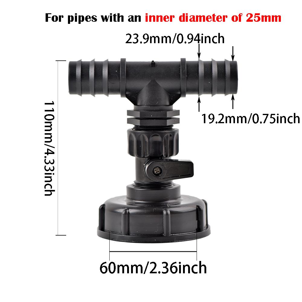 Adapter zbiornika IBC 1000L S60*6 Grubo gwintowany ze złączką do węża ogrodowego 16/20/25mm Złączka do węża Przyłącze rury irygacyjnej