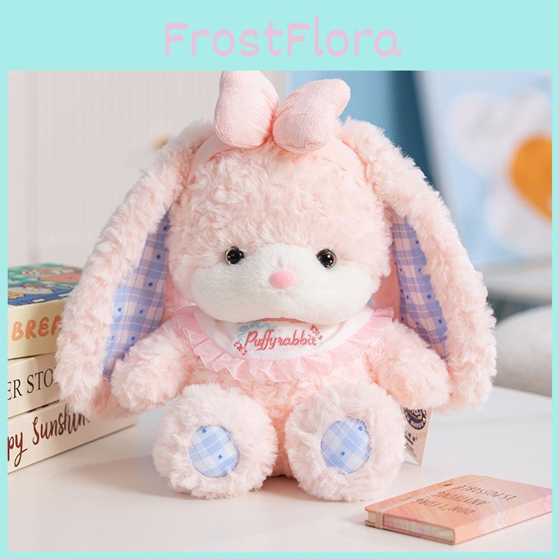 Pink Brown Bear Rabbit Scarf Bow Plush Doll Animal Festival Ornament Gift