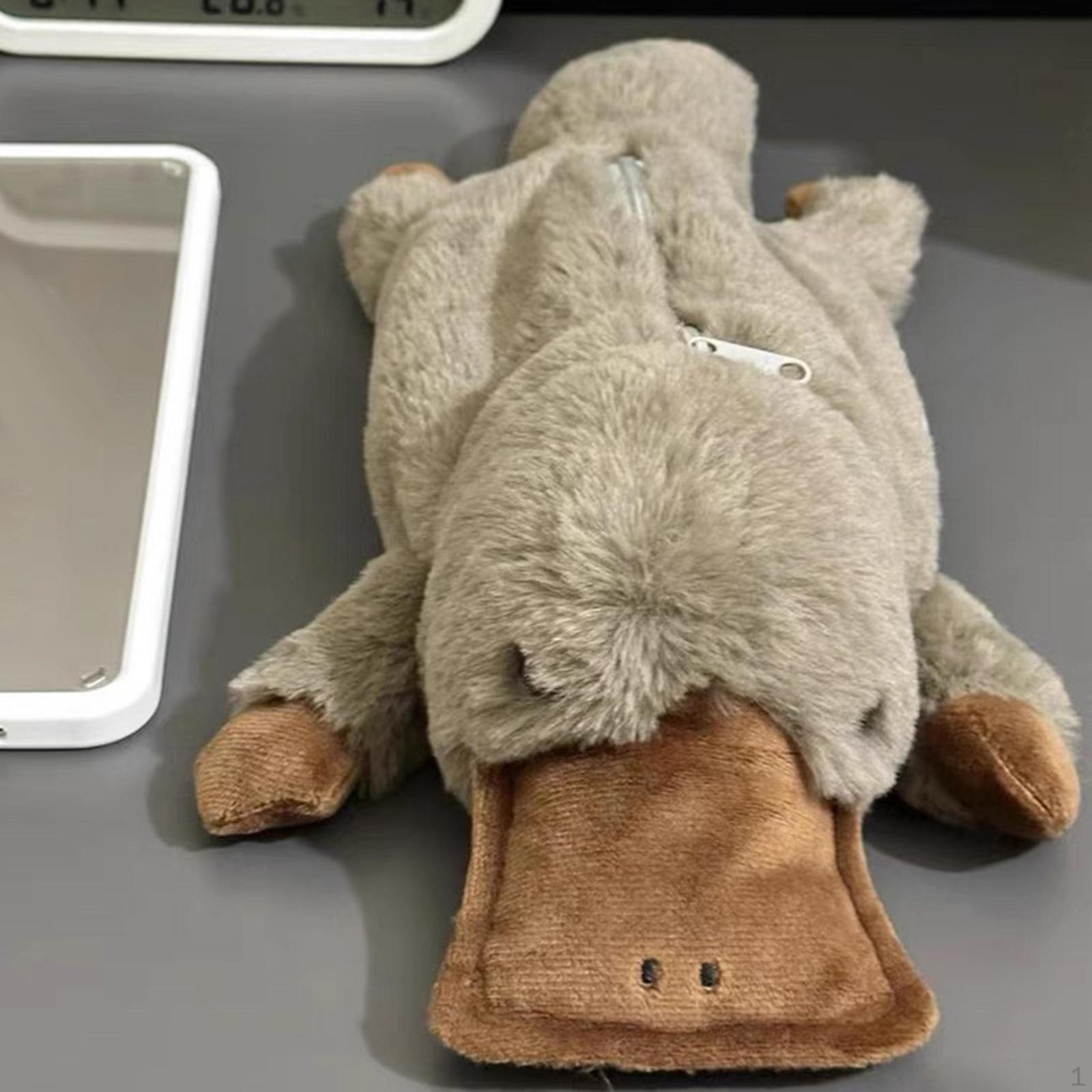 

Плюшевый пенал, сумка для ручек, органайзер для косметических канцелярских принадлежностей для студентов, подростков, Platypus