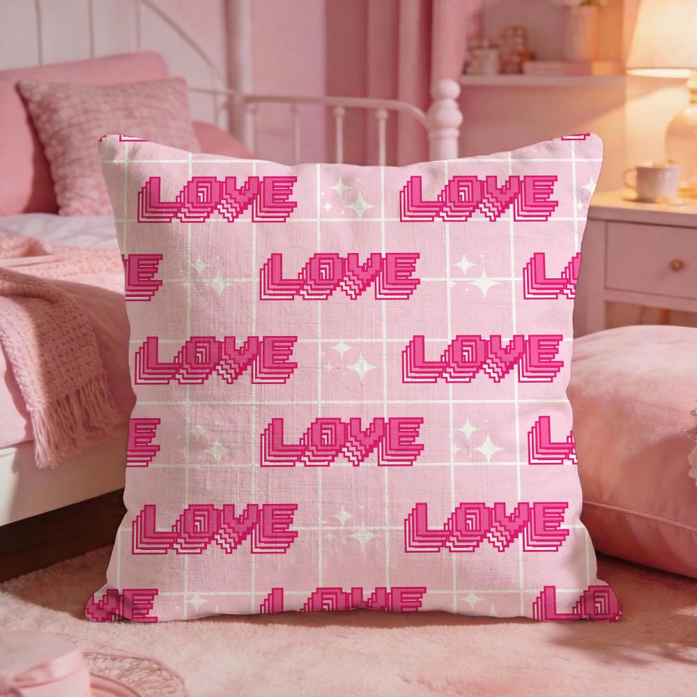 Cute Valentines Day Cushion Cover Premium Comfort Reversible Pillow Cove Two In One Design For Any Room Car Interior