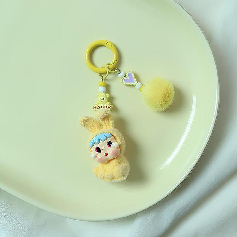 

Милая мультяшная плюшевая шапка кролика, плачущий ребенок, брелок, кукла кавайи, кулон, украшение для рюкзака, ювелирные изделия, подвески, аксессуары, подарки
