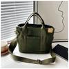Canvas Tote Bag For Women With Zipper Pocket Casual Street Fashion Daily Use