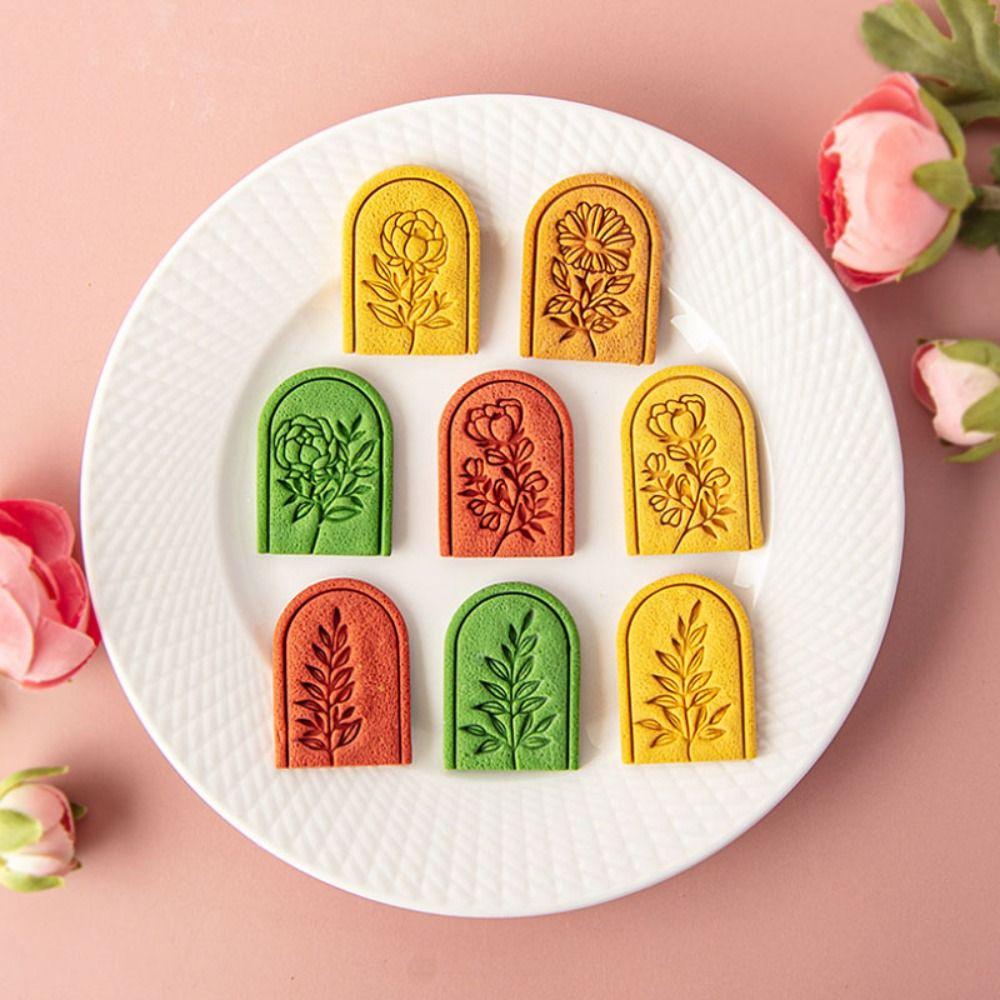 Rose Carnation Soft Pottery Polymer Clay Cutter Earrings Mold Vintage Leaf Ornaments Clay Mould Cut Embossing Making Tool