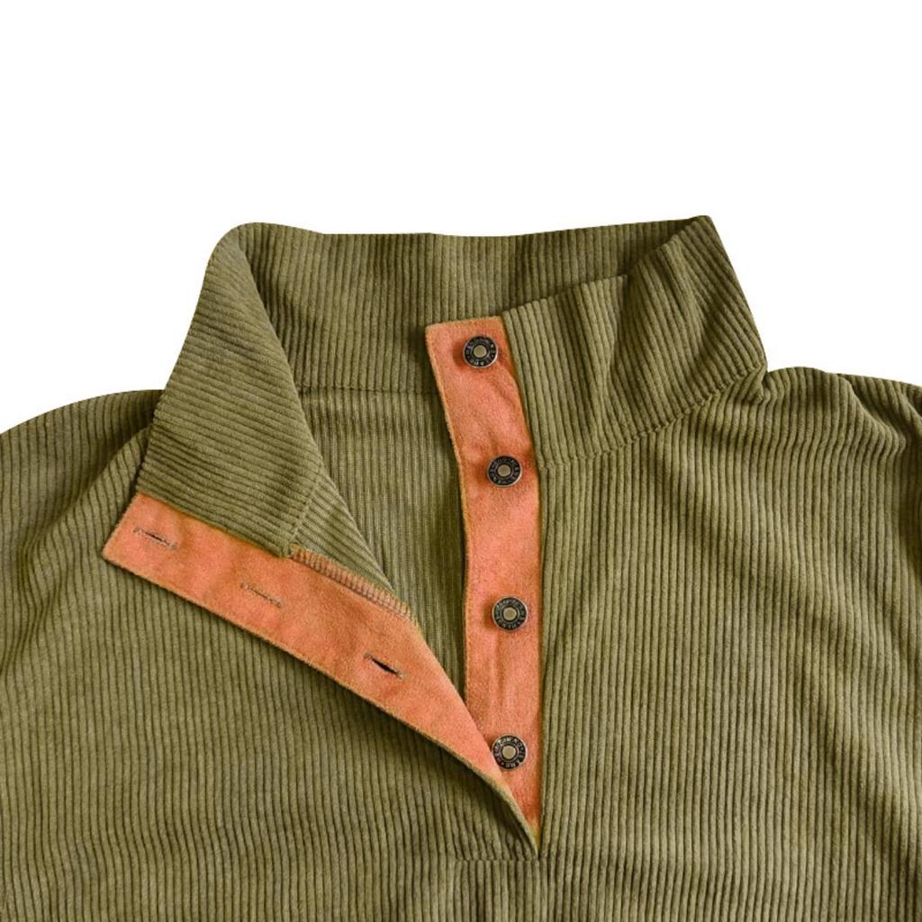 Herren Outdoor Kord Casual Stehkragen Langarm Sweatshirt Sportjacken