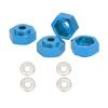 4pcs RC Hex Coupler Professional Aluminum Alloy RC Wheel Hex Adapter for 110 RC Cars Dark Blue