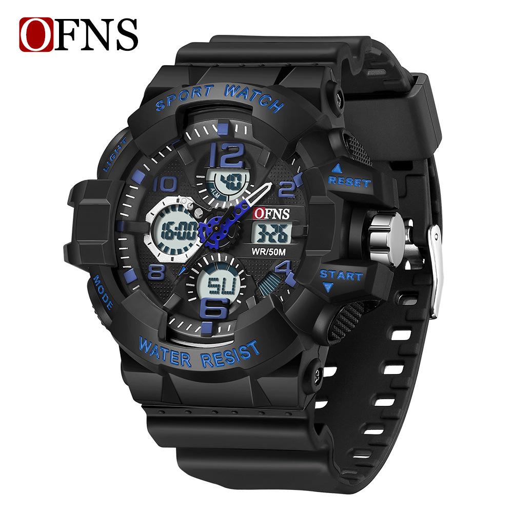 OFNS Men's Multifunctional Trendy Electronic Watch with Timer & Stopwatch