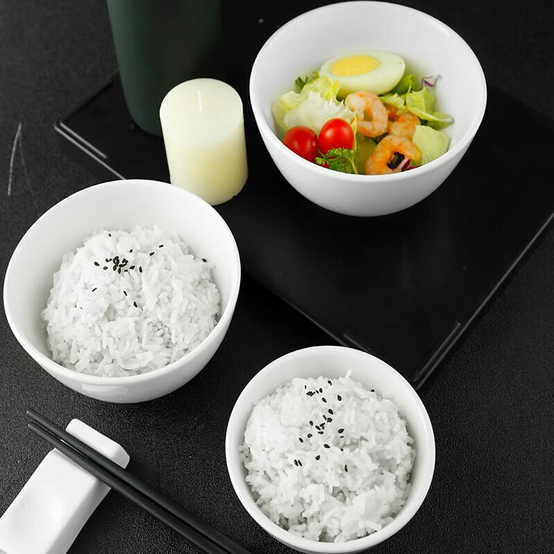 White Ceramic Rice and Soup Bowls