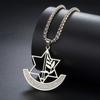 Dawapara Hebrew Hexagram Necklace Israel Defense Forces IDF Symbol Pendant Stainless Steel Jewelry Hanukkah Gift