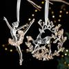 Christmas Acrylic Hanging Ornament Glitter Clear Reindeer Butterfly Pumpkin Carriage Snowflake Dragonfly Ballet Girl Xmas Tree Hanging Ornament