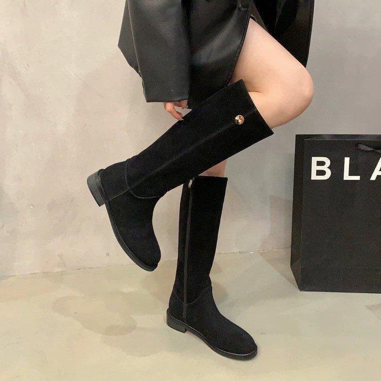 Western Cowboy Martin Boots Fashion Skinny Boots Women's Shoes 2025 New Autumn Retro Suede Knight Boots Boots Boots