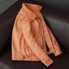 Japanese Waxed Genuine Leather Jacket Men Short Tail Slim Fit Biker Coat Fashion Outerwear