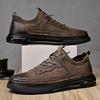 New Men's 2023 Winter Four Seasons Leather Shoes: Plush, Warm, Non-Slip, Casual Outdoor and Work Shoes