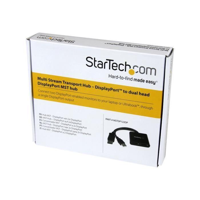 STARTECH.COM Splitter Multi-écrans DisplayPort Vers 2x DisplayPort - Hub MST À 2 Ports