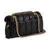 COACH Tabby 20 Striped Quilted Magnetic Closure Logo Flip Top Sheepskin Leather Pillow Bag Crossbody Shoulder Bag Small Female Black