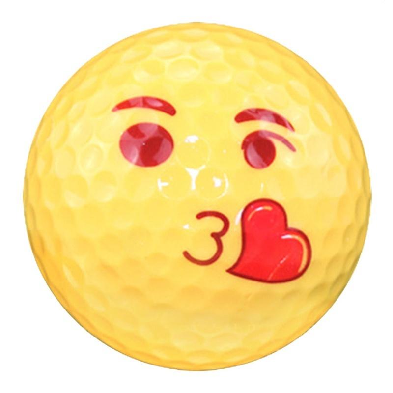 Cute Emoji Novelty Practice Golf Balls Toy Kids Gifts for Outdoor Field Playing Random