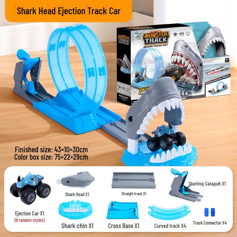 

Набор 3D трек с акулой для детей 4-6 лет: Образовательный трек с катапультами