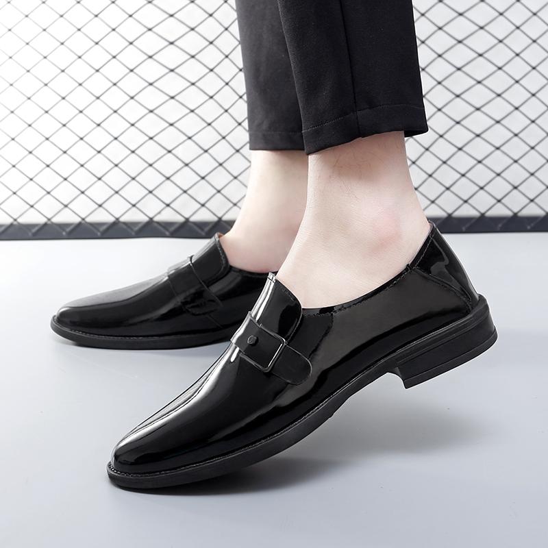 Fashion Men's Loafers All-match Business Flats Leather Slip-On Dress Shoes Men Comfortable Office Work Shoes Pointed Toe Formal Shoes