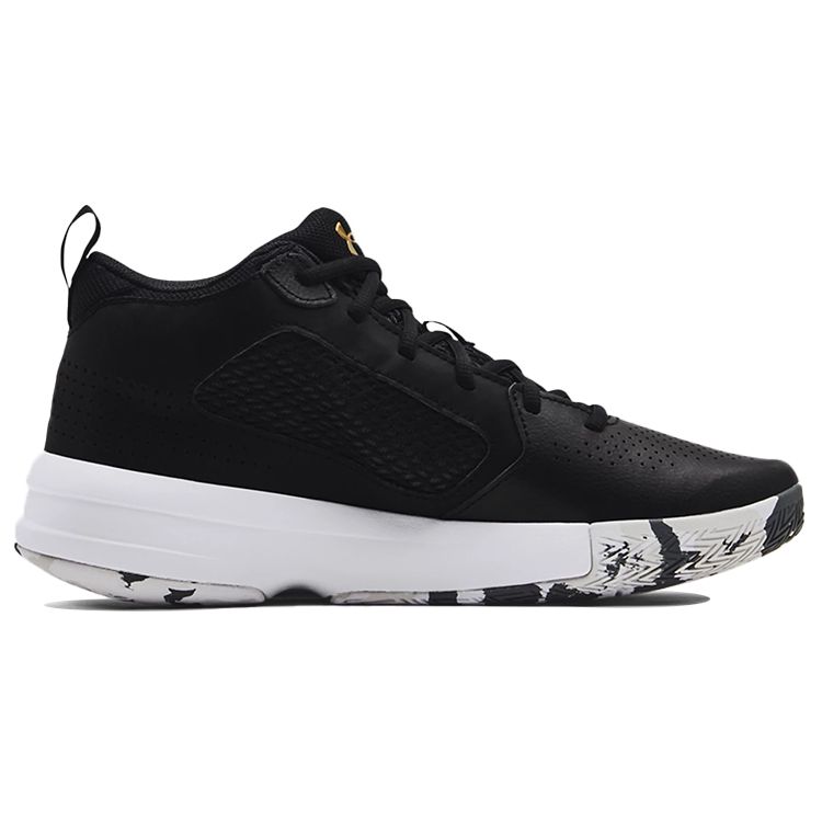 Under Armour Unisex Black White Gold Lockdown 5 Basketball Shoes 3023949-003