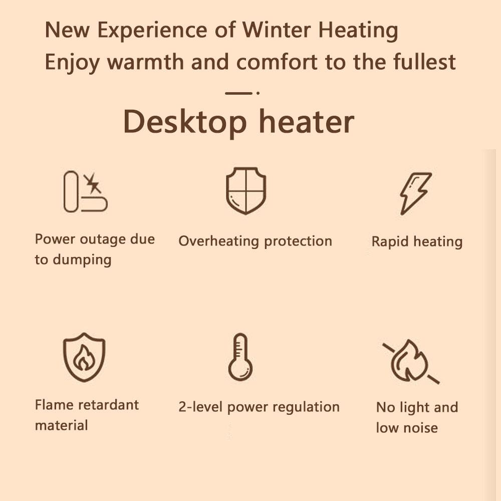 1500W Desktop Electric Heater Winter Mini Portable Heating Fan Home Office PTC Ceramic Heating Warm Air Blower Warmer Machine