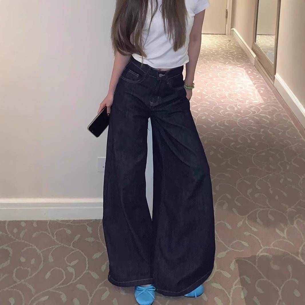 

Women s Plus Size Vintage Dark Wash High Waist Wide Leg Jeans Small