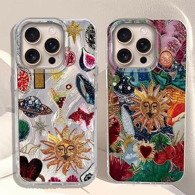 Retro Sunflower God Planet Fruit Trendry Phone Case for Iphone 16 15 14 7 8 Plus 13 Pro Max X XS XR SE 2022 Silicone Shell Cover