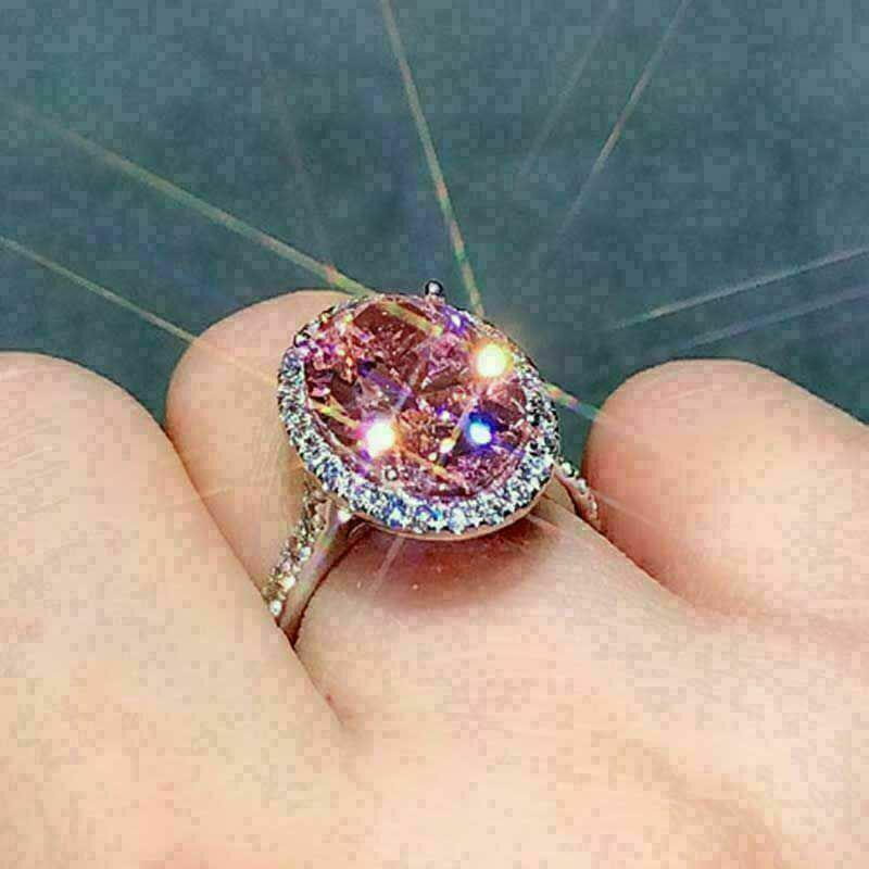 Style Pink Sparkling Zircon Princess Square Engagement Ring for Ladies and Girlfriends Luxury Proposal  Gift Fashion Jewelry