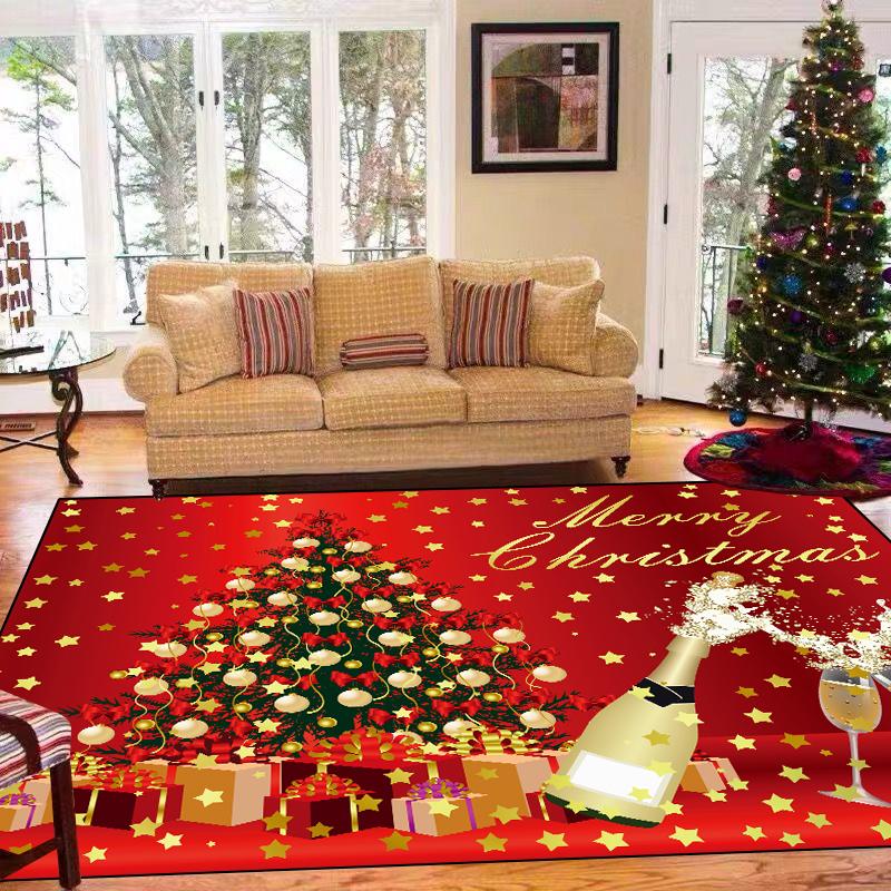 Weihnachtsdekoration Teppiche für Wohnzimmer Heim Schlafzimmer Dekor Sofatisch Große Flächenteppiche Flur Balkon Matten Rutschfeste Fußmatte