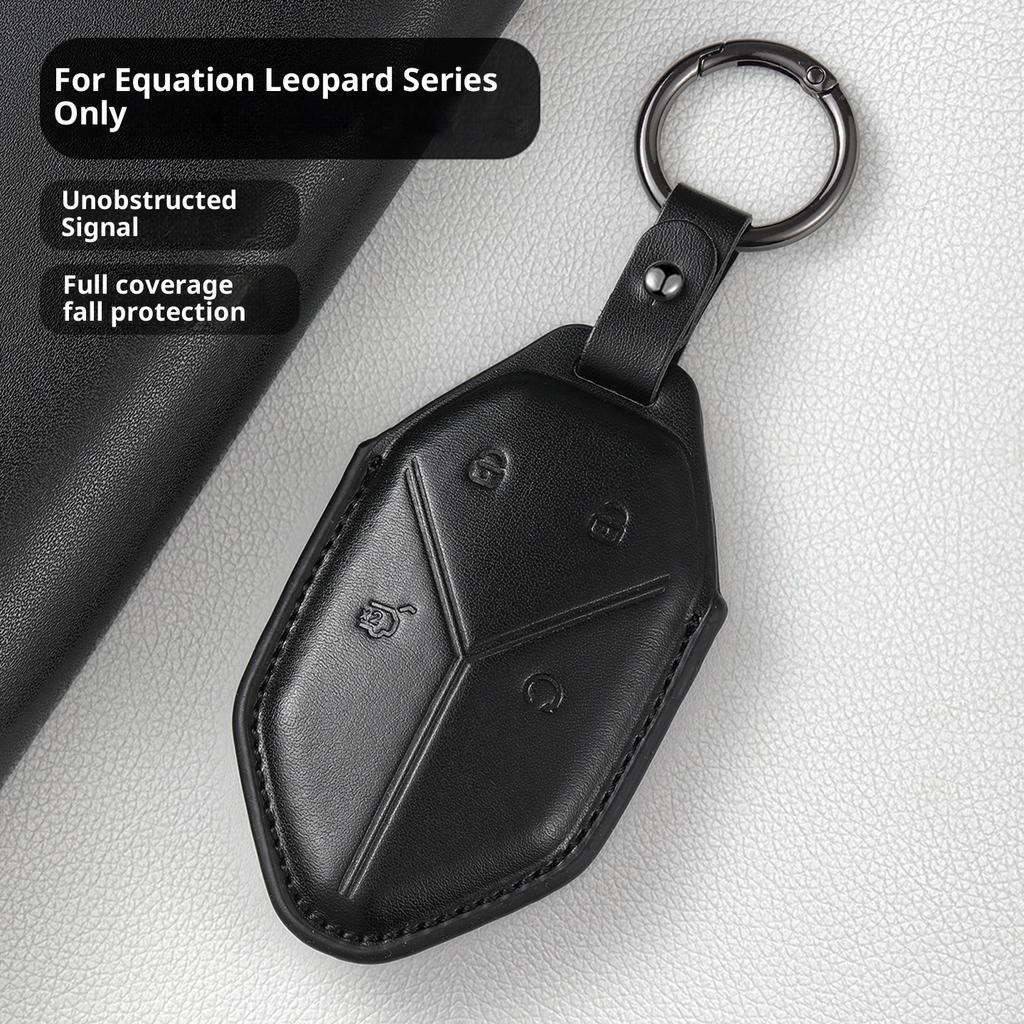 Genuine Leather Car Key Case Cover Key Bag For BYD DM-I Formula Leopard 5 8 2024 2023 Protect Set Car Accessories