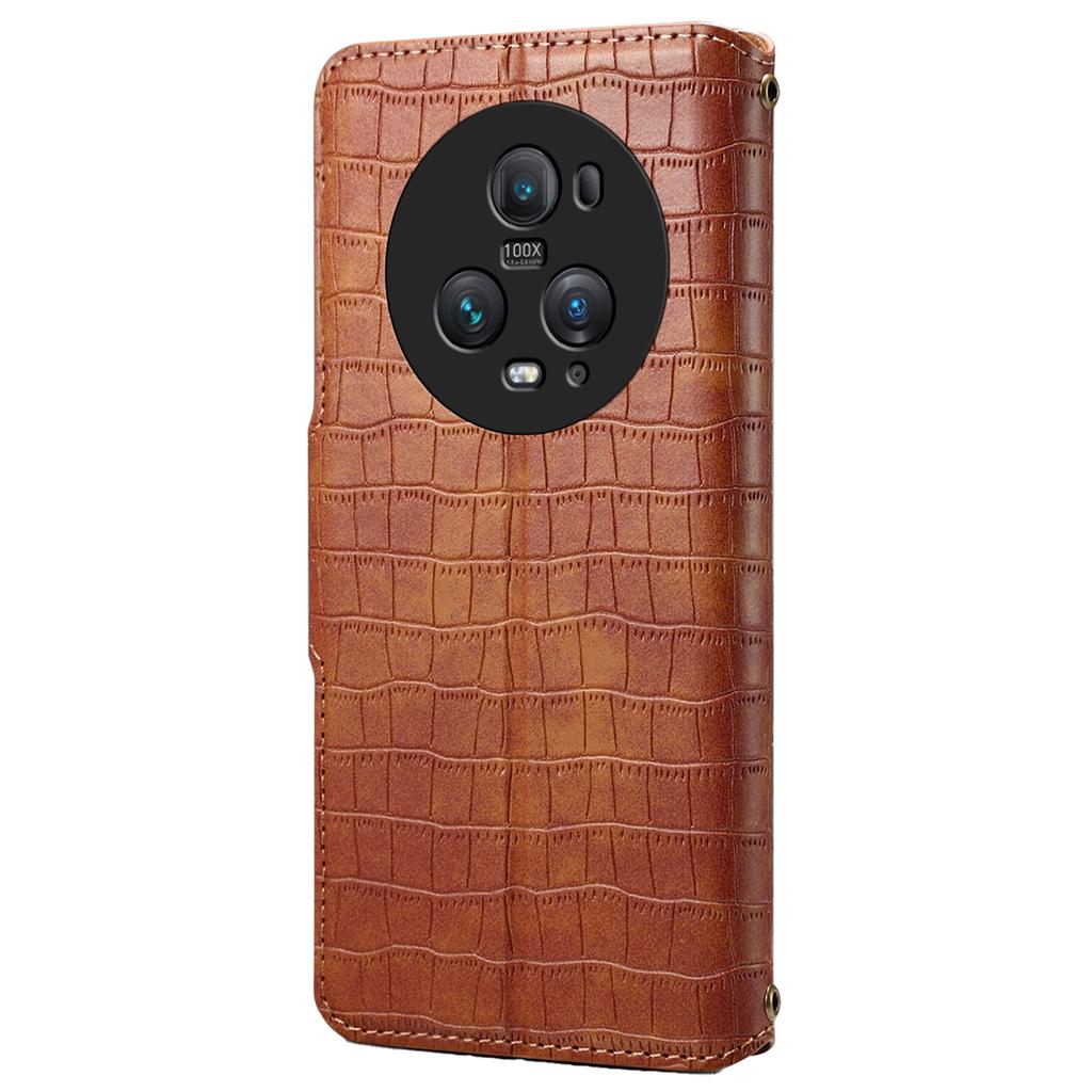 Für Honor Magic5 Pro Lederhülle Krokodiltextur Ständer Handyhülle