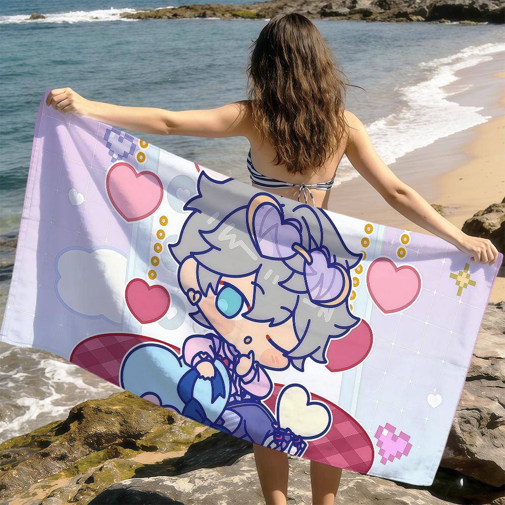 

game e-ensemble stars chibi Hibiki wataru art Sagiri esu soft Dry Beach Towels Trip Towel swim Summer Holiday bathing Pool Gift W30*H60(CM)