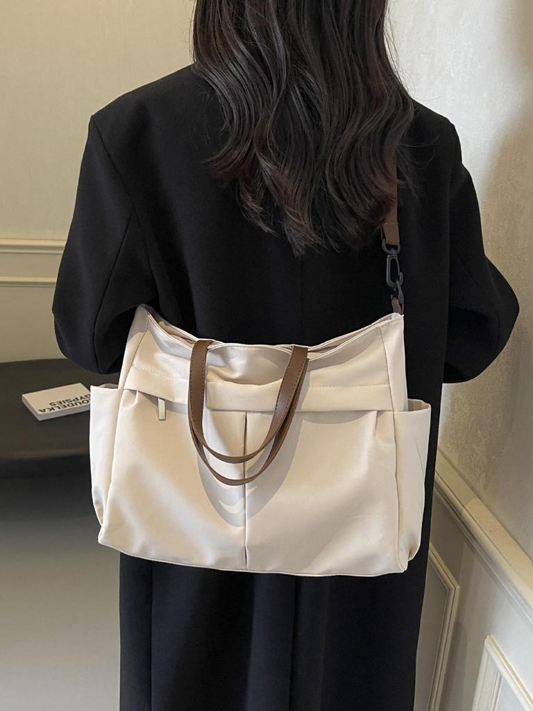Korean Style Women's Large Nylon Tote Bag - Versatile Canvas Shoulder Bag