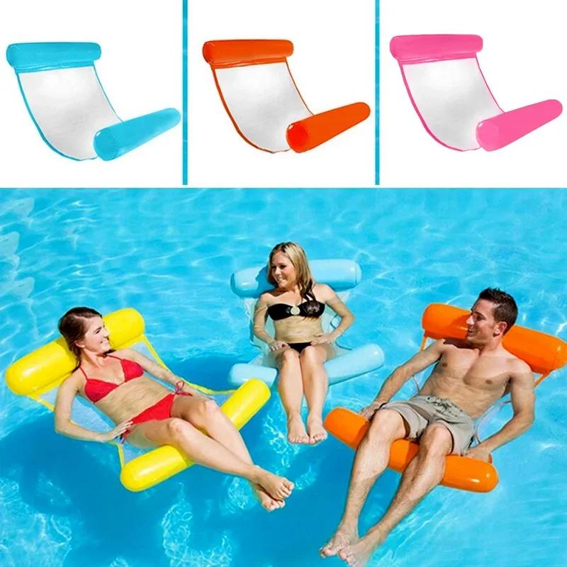

Inflatable Floating Water Hammock Float Pool Lounge Bed Swimming Chair Water Lounger Air Mattresses Outdoo Swimming Accessories синій