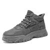 Men's Spring Breathable High-Top Work Shoes - Trendy, Non-Slip, Wear-Resistant, Casual Sports & Labor Protection Footwear