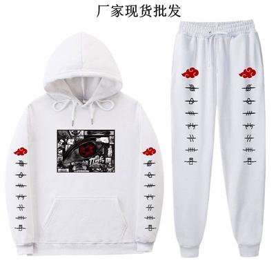 Mens Hooded Fleece-Lined Casual Sportswear Set Naruto Inspired Winter Outfit