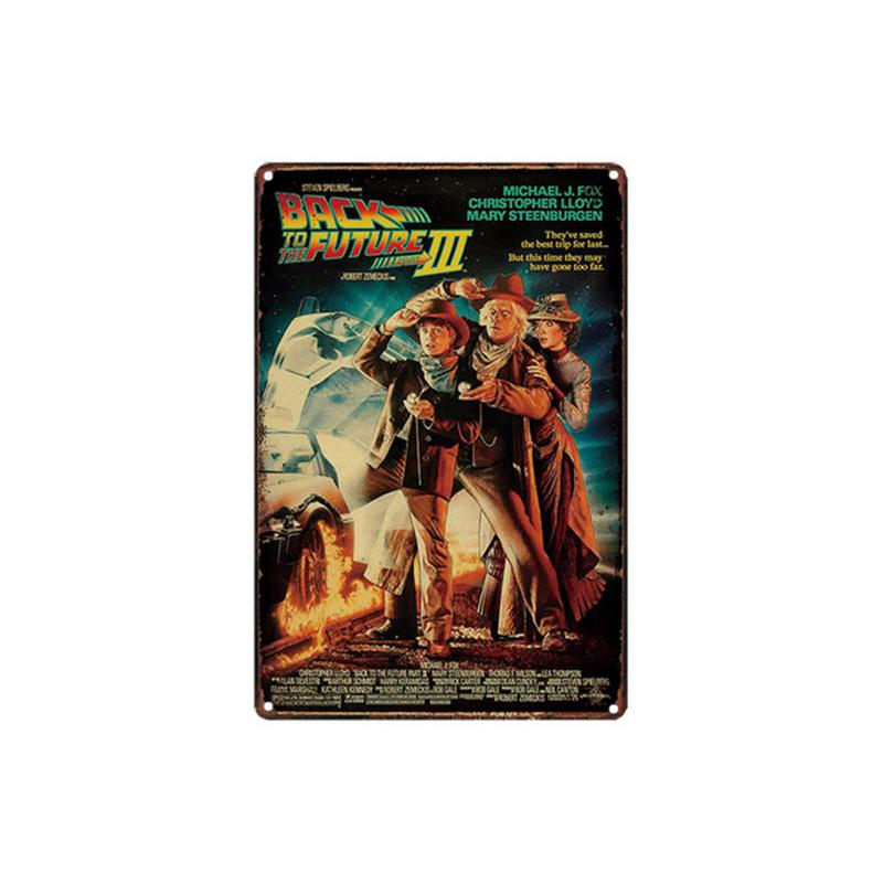 Zpátky do budoucnosti Slavný Sci-Fi Film Plechová cedule Kovová Železná deska Malba Retro Klasický Plakát Bar Ložnice Nástěnná Samolepka Umění Pl s