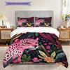 Leopard Pattern Bedding Quilt Set Quilt Cover Pillowcase Home Decoration Birthday Gift (1 * duvet cover + 2 * pillowcase, without core)