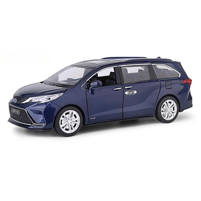 

1/24 Toyota Sienna Granvia MPV Alloy Car Model Diecast Metal Toy Commercial Car Vehicles Model Sound and Light Simulation Children Gift синий