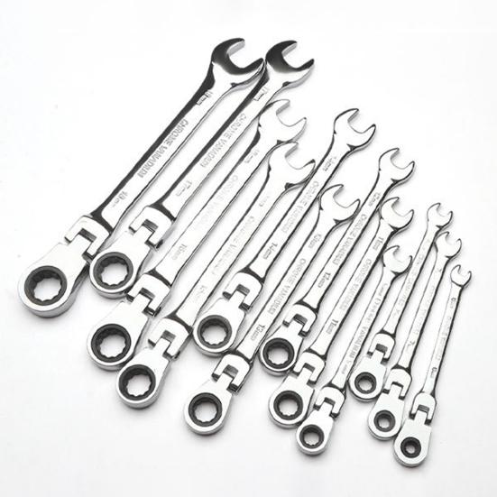 Ratcheting Combination Wrench Spanner 180-Degree Variable Angle Design Rust-resistant Quick Manual Ratchet Wrench