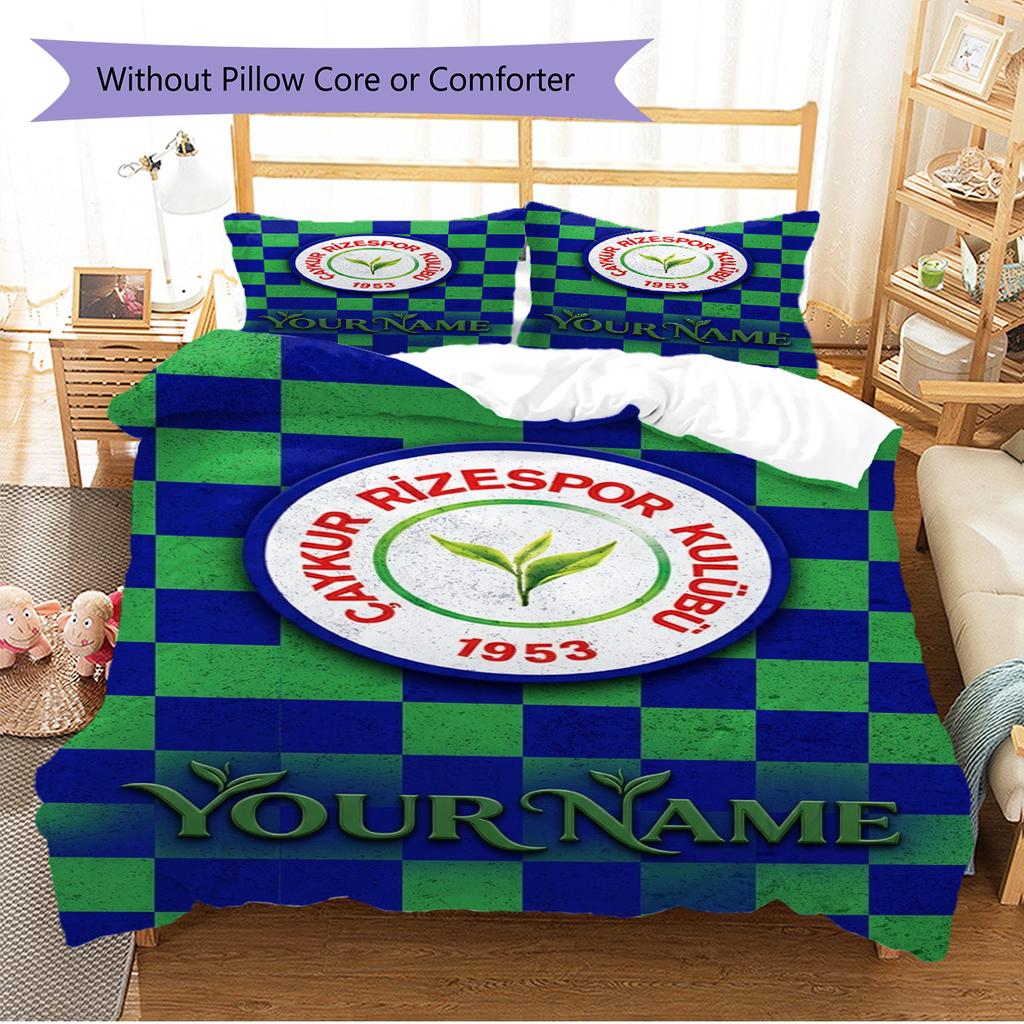 Name Custom Caykur Rizespor Pattern Bedding Set Quilt Cover Pillowcase Home Decor Gift (1 * duvet cover + 2 * pillowcase, without core)
