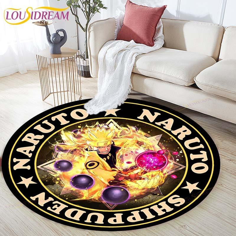 Cartoon Naruto Round Children Carpet Simplicity Animal Bunny Bee Pattern Children Flannel Carpet Baby Hand Print Carpet