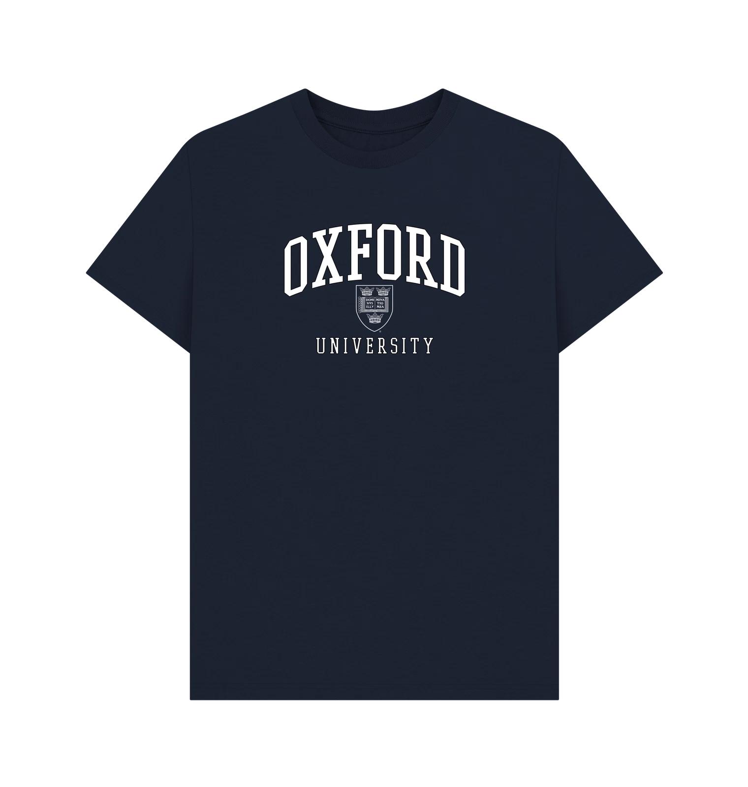 PREMIUM OFFICIAL Oxford University Oxford University Crest Unisex T-Shirt Navy 3XL