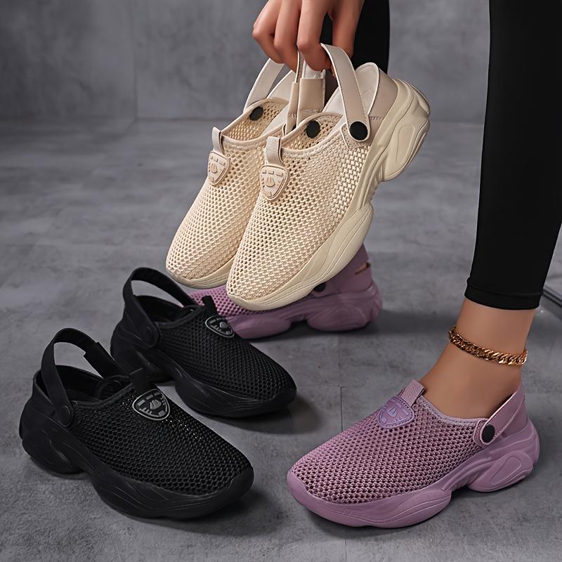 Fashion Women's Low Top Fabric Casual Slip-On Sandals Sneakers-2 in 1 Slippers Shoes Lightweight and Breathable for Everyday Formal Wear