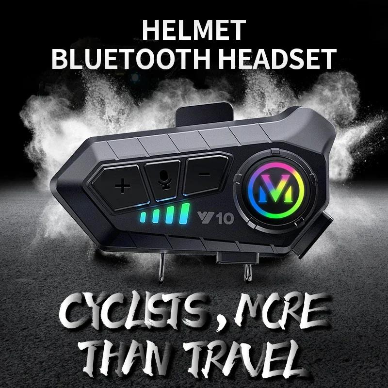 Y10 Pro Max Motorcycle Helmet Headset Bluetooth 5.3 Hands Free Ipx6 Waterproof 2000Mah Moto Wireless Earphone Support Voice
