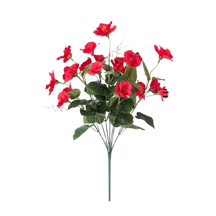 Realistic Looking 7 Heads Plastic Hibiscus Flower Arrangement Outdoor Artificial Flower Suitable For Garden Enhancement