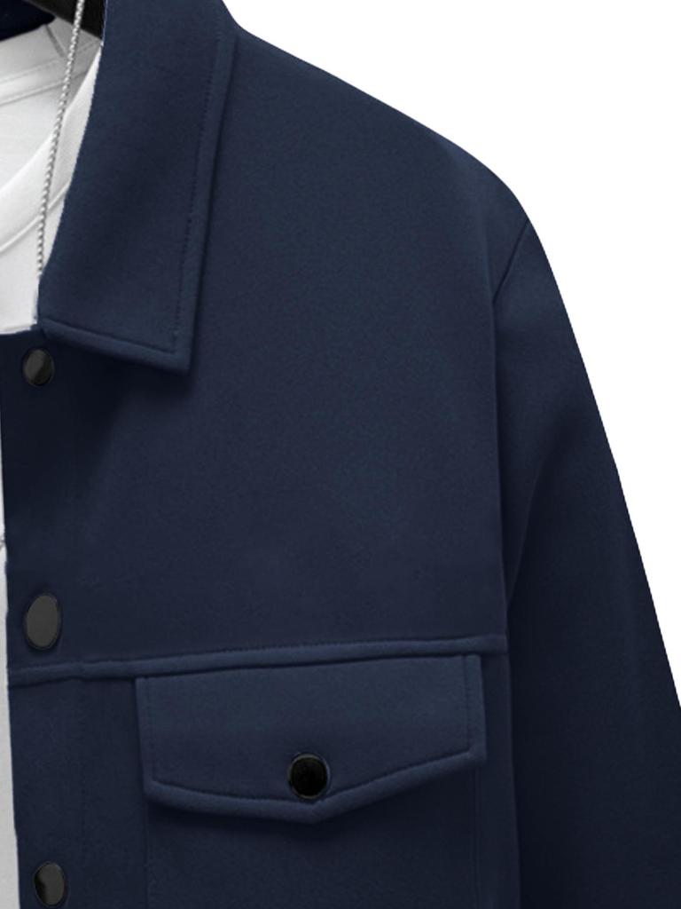 2025 Herbst/Winter Schlank geschnittene Herren-Reversjacke - Einreihig, Einfarbig, Doppeltasche, Lässiger Europäischer/Amerikanischer Stil