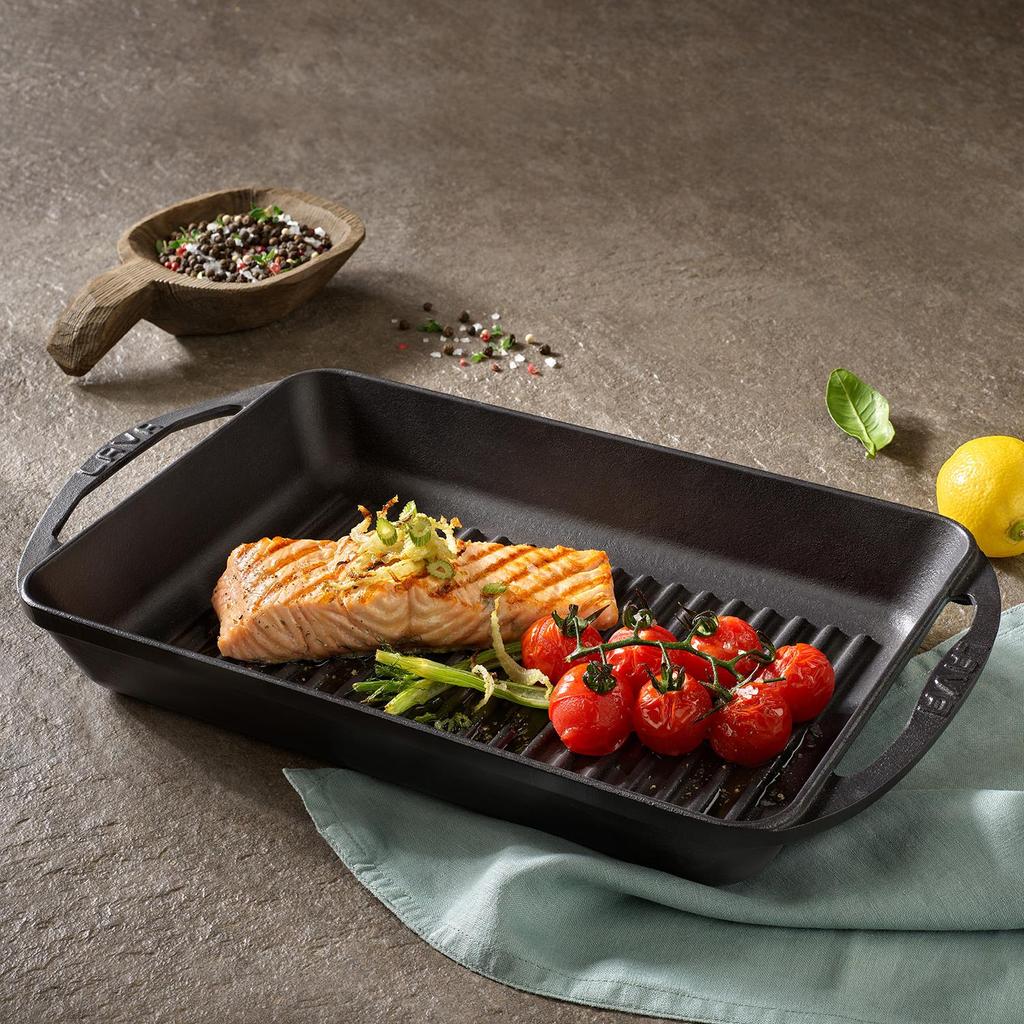 Lava Cast Iron Rectangle Grill Pan. 1-Handle, 22X32cm.